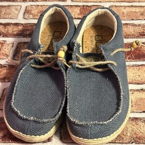 Hey Dude Blue Canvas Slip-Ons